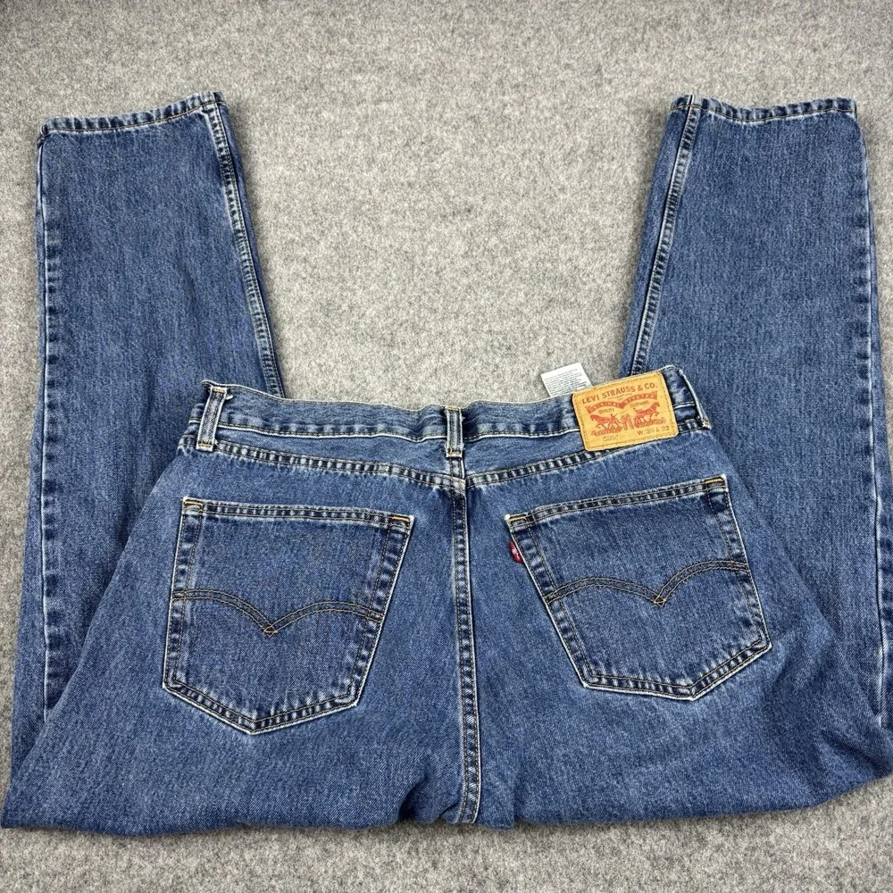 Levi's 505 Jeans Men's 36x32 Regular Fit Straight Leg‎ Blue Denim Medium Wash